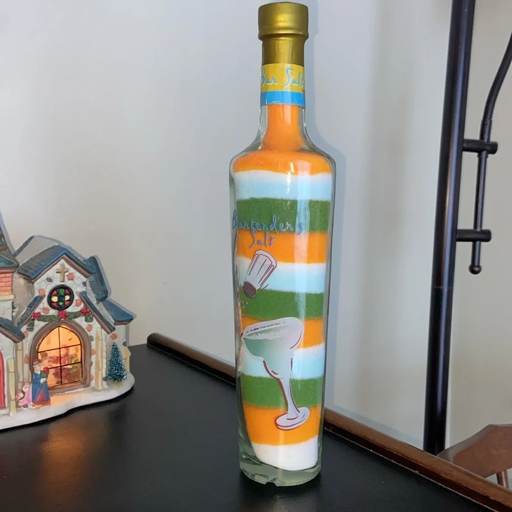 Bartender’s Salt Orange blue green layered margarita salt New sealed in bottle